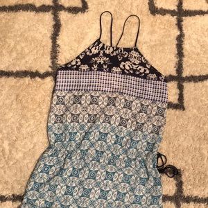 Lovestitch - blue & white maxi dress - size Small